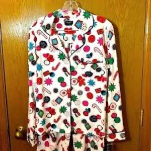 kate spade White Multicolor Candy Print Pajama Top